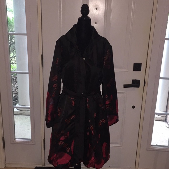 Les-Mantaux Burgundy & Black Swing Jacket Size Medium - Picture 13 of 15